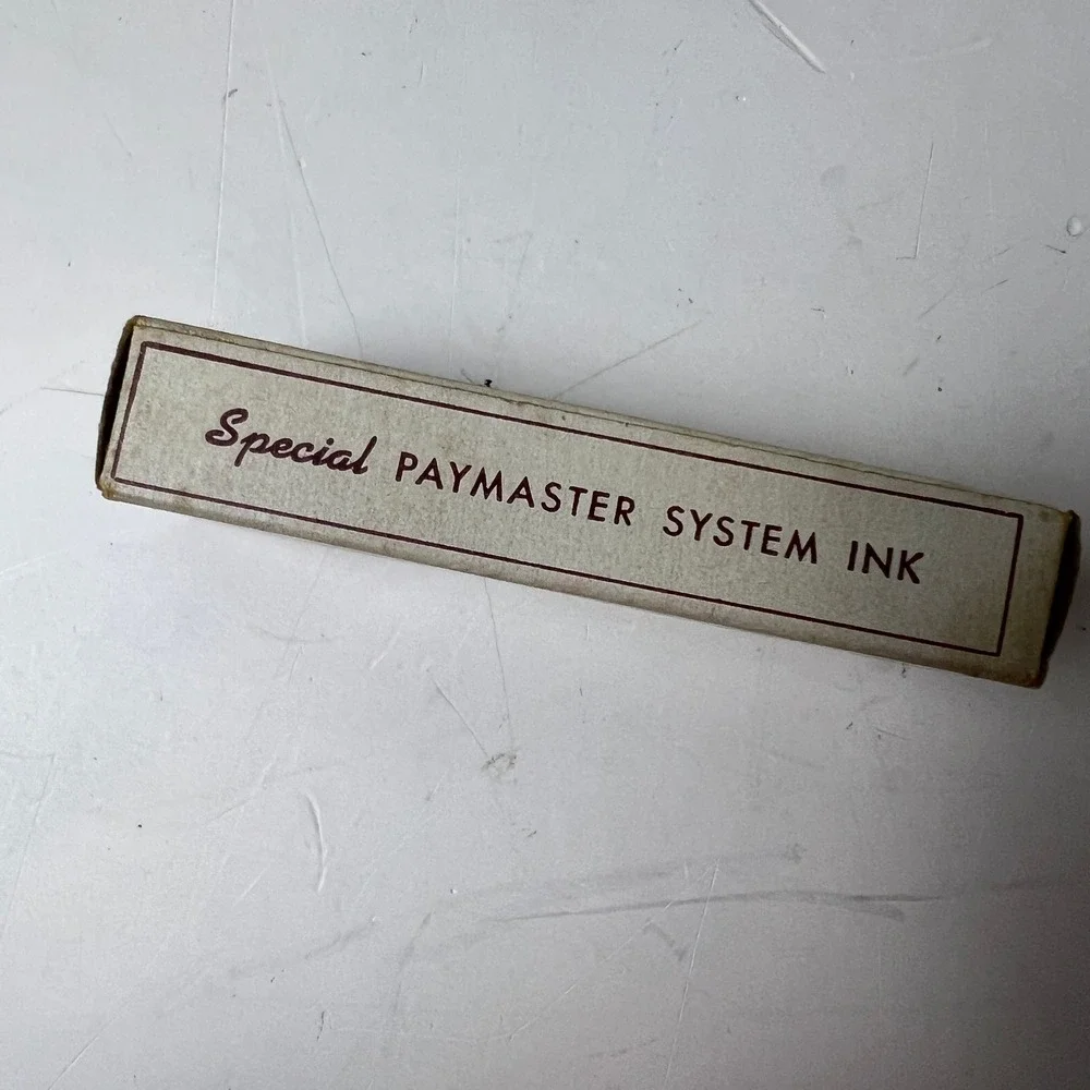 Vintage Paymaster Check Writer Ink Set Red Blue Office Supply Chicago IL Special
